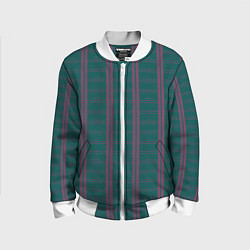 Детский бомбер Color dark cage pink stripes
