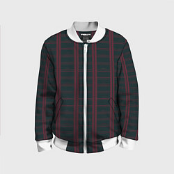 Детский бомбер Color dark cage red stripes