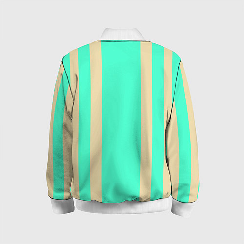 Детский бомбер Color blue beige stripes / 3D-Белый – фото 2