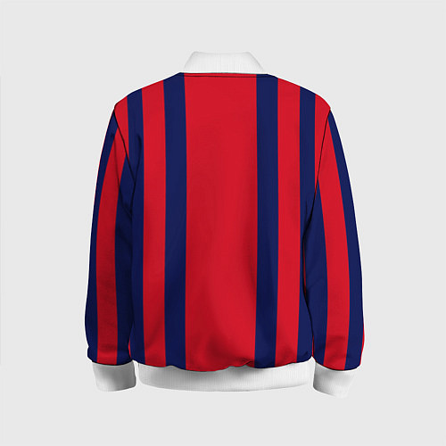 Детский бомбер Color black red stripes / 3D-Белый – фото 2