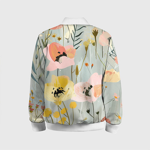 Детский бомбер Цветы и цветочки / 3D-Белый – фото 2