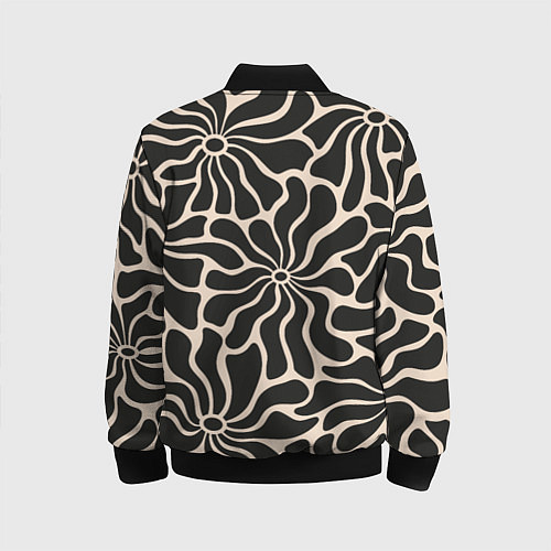 Детский бомбер Цветы black pattern / 3D-Черный – фото 2