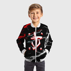 Бомбер детский Doom шторм текстура, цвет: 3D-белый — фото 2