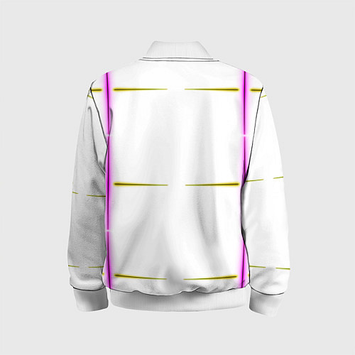 Детский бомбер Color white pink yellow stripes / 3D-Белый – фото 2