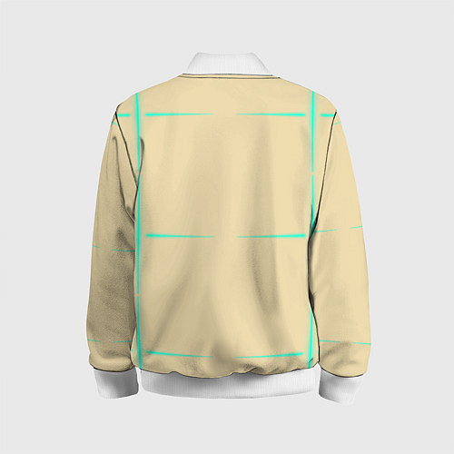 Детский бомбер Color beige green stripes / 3D-Белый – фото 2