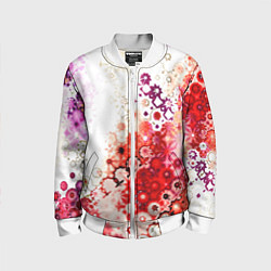 Бомбер детский Красный узор на белом, цвет: 3D-белый