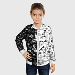 Бомбер детский Doom ачивки паттерн, цвет: 3D-белый — фото 2