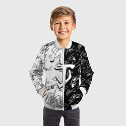 Бомбер детский Doom автографы, цвет: 3D-белый — фото 2
