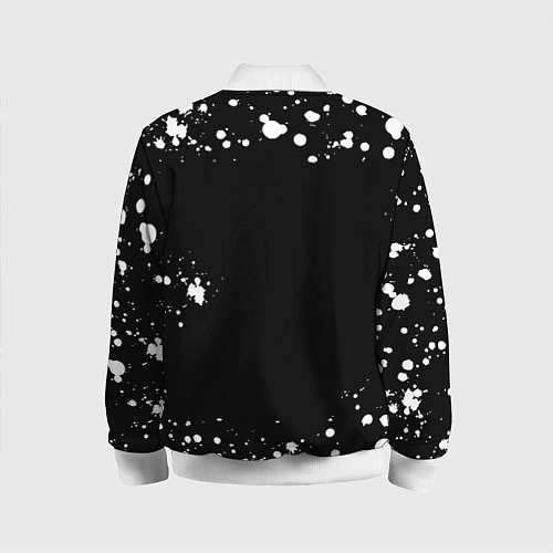 Детский бомбер Doom брызги белых красок / 3D-Белый – фото 2