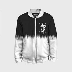 Бомбер детский Doom краски черно белый, цвет: 3D-белый