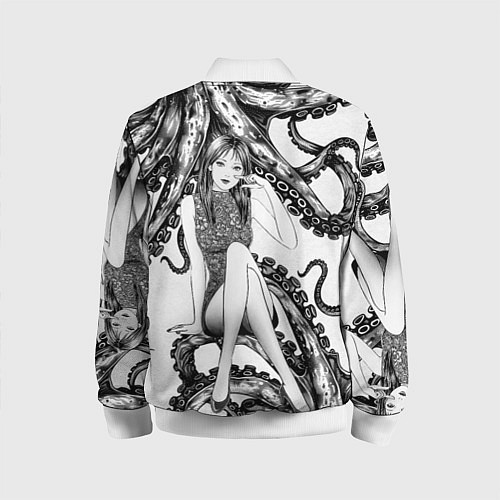Детский бомбер Junji Ito Death Stranding Tomie and octopus patter / 3D-Белый – фото 2