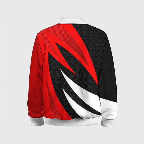 Детский бомбер Россия - красный спорт / 3D-Белый – фото 2