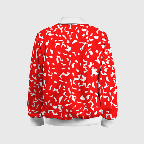 Детский бомбер Красный яркий камуфляж / 3D-Белый – фото 2