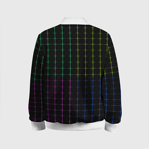 Детский бомбер Color black multicolored stripes / 3D-Белый – фото 2