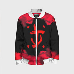 Бомбер детский Doom огненные краски, цвет: 3D-белый