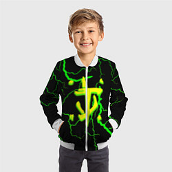 Бомбер детский Doom кислотный шторм молнии, цвет: 3D-белый — фото 2