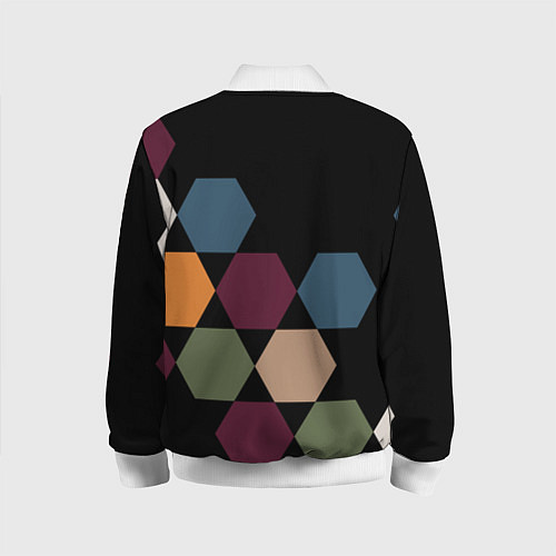 Детский бомбер Honeycombs autumn colors / 3D-Белый – фото 2