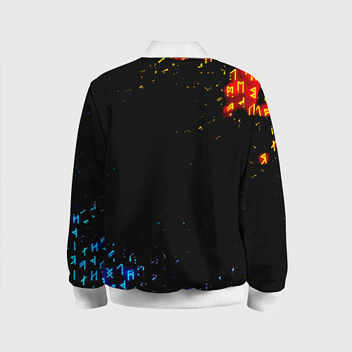 Детский бомбер Doom огненные символы / 3D-Белый – фото 2