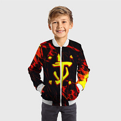 Бомбер детский Doom огненные искры, цвет: 3D-белый — фото 2
