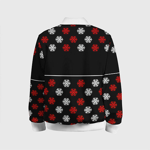 Детский бомбер Doom winter pattern steel / 3D-Белый – фото 2