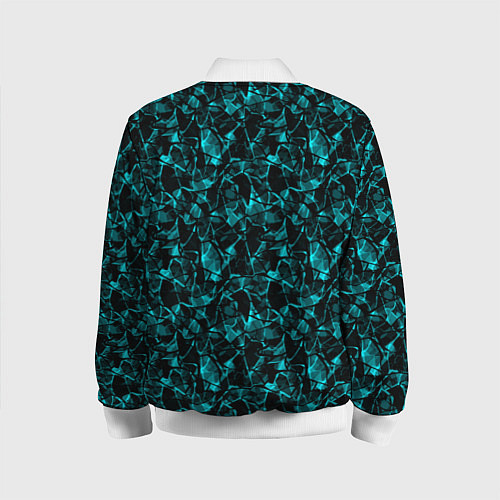 Детский бомбер Голубой с черным абстрактный узор / 3D-Белый – фото 2