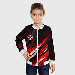 Бомбер детский Umbrella - красное пламя, цвет: 3D-белый — фото 2