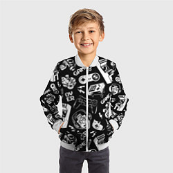 Бомбер детский Retro gamer pattern, цвет: 3D-белый — фото 2