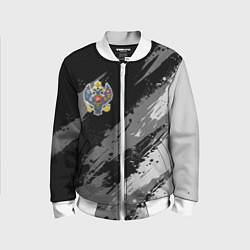 Бомбер детский Российская империя - монохромный, цвет: 3D-белый