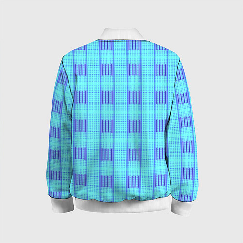 Детский бомбер Color neon light blue purple stripes / 3D-Белый – фото 2
