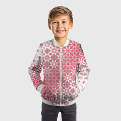 Бомбер детский Звездная россыпь-розовый, цвет: 3D-белый — фото 2