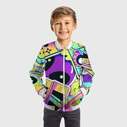 Бомбер детский Пришелец, цвет: 3D-белый — фото 2