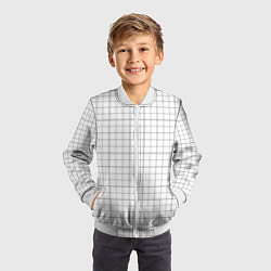 Бомбер детский Клеточка, цвет: 3D-белый — фото 2
