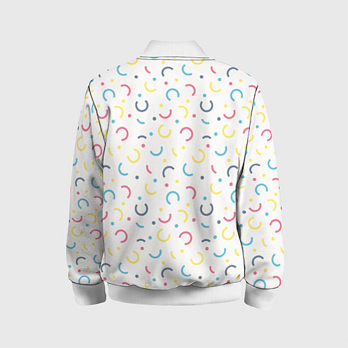 Детский бомбер Цветные точки и дуги на белом / 3D-Белый – фото 2