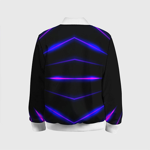 Детский бомбер Color black neon stripes / 3D-Белый – фото 2