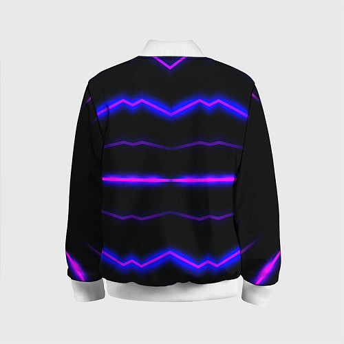 Детский бомбер Color multicoloured neon stripes / 3D-Белый – фото 2