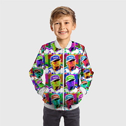 Бомбер детский Donald Trump - pop art poster, цвет: 3D-белый — фото 2