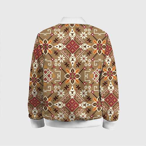 Детский бомбер Традиционные славянские узоры / 3D-Белый – фото 2