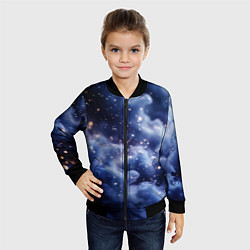 Бомбер детский Волшебная дымка тёмно-синий с искрами, цвет: 3D-черный — фото 2