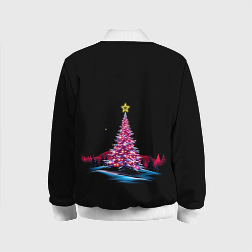 Детский бомбер New year eve in the forest / 3D-Белый – фото 2