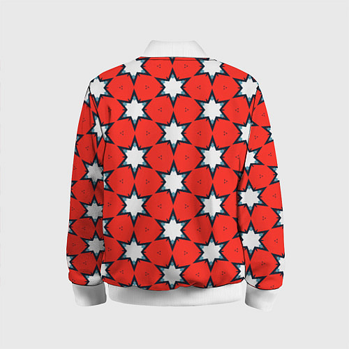 Детский бомбер Звезды на красном / 3D-Белый – фото 2