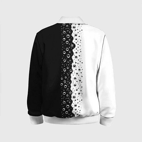 Детский бомбер Лучше вода у друга черно-белый узор / 3D-Белый – фото 2