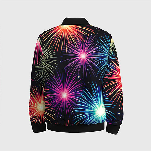 Детский бомбер Стилизованный праздничный салют / 3D-Черный – фото 2