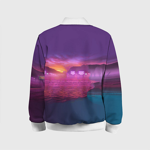 Детский бомбер Venom near his motorcycle - ai art fantasy / 3D-Белый – фото 2