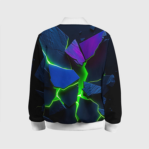 Детский бомбер Neon tile / 3D-Белый – фото 2