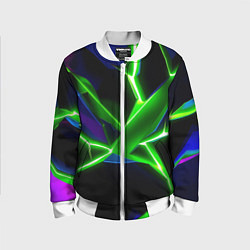Бомбер детский Green glow, цвет: 3D-белый