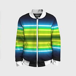 Бомбер детский Neon multicolored lines, цвет: 3D-белый