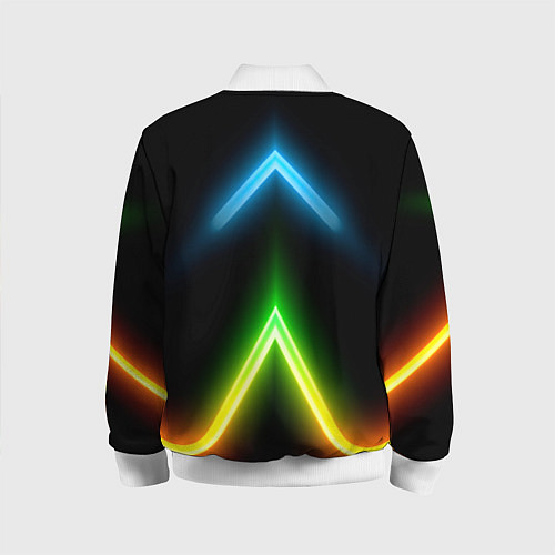 Детский бомбер Neon multicolored lines / 3D-Белый – фото 2