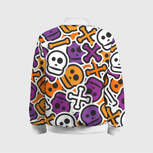 Детский бомбер Funny skulls / 3D-Белый – фото 2