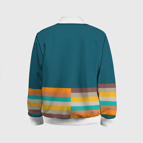 Детский бомбер Индиго и шумовой градиент заката с текстурой / 3D-Белый – фото 2