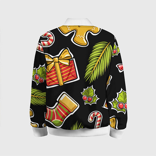Детский бомбер Рождественский вайб / 3D-Белый – фото 2